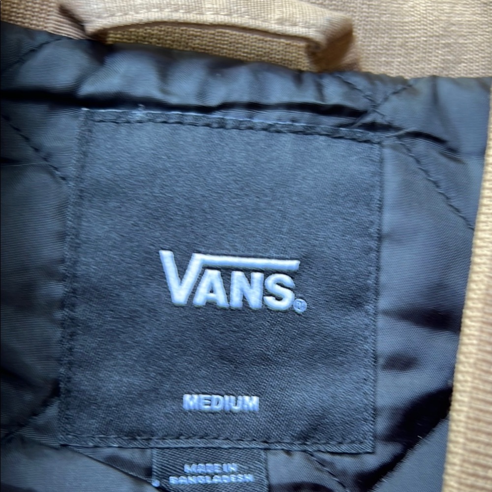 Vans Brown Canvas Vest with Orange Zipper - Picture 3 of 6